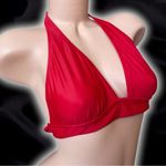 J.Crew  Red Retro Classic Casual Triangle Halter Plus Size Bikini Swimsuit Top Photo 1