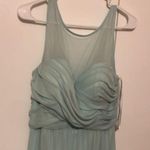 David's Bridal David’s Bridal Long Mint Mesh Bridesmaid Dress Size 12 Photo 2