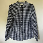 1901 gingham button up long sleeve top size L Photo 0