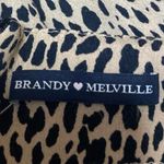 Brandy Melville  Brown Black Leopard Animal Print Zipper Midi A-Line Skirt Size S Photo 3