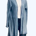 Tahari Blue Linen Duster Cardigan Sweater Petite Small Photo 4