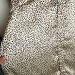 Japna  Size L Silky Button Down Blouse Top Leopard Animal Print Neutral Mobwife Photo 4