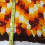 Crochet Handmade Long Granny Square Scarf Multicolored Boho Retro Style Hippie Orange Photo 3