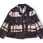 EUC LAFAYETTE 148 Light Weight Blazer Jacket Tie Dye Print Women's S White Gray Photo 0