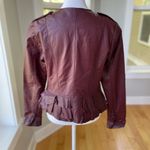 Moda Vintage International Oxblood Burgundy Red Leather Moto Jacket Size XS Photo 2