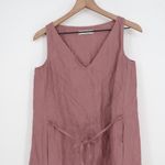 American Giant Women's Linen Tie Dress Size XS Twilight Mauve Made In USA Pink Photo 2