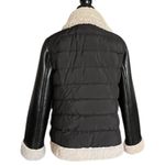 Michael Kors Michael  Shearling Trim Faux leather sleeves Puffer Jacket. SZ.L Photo 6