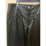 Bagatelle  Collection Black Wide Leg Cropped Vegan Leather Pants L Photo 2