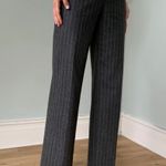 Armani Collezioni Charcoal Pinstripe Wool Straight Leg Trouser Dress Pants Sz 6 Photo 0