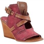 Miz Mooz  Red Brown Strappy
Heeled Leather Kipling Wedge Sandal Photo 9
