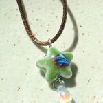 Handmade green ceramic star boho fairy cottage y2k necklace⭐️💚 Photo 5