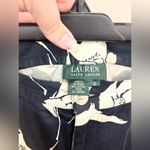 Lauren by Ralph Lauren Navy Blue and White Floral Print Slacks Pants Size 12 Photo 7