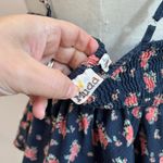 Mudd Y2K Spaghetti Strap Blue Floral Top Smocked Babydoll Size L Photo 4