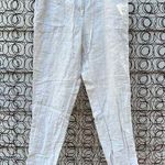 Lands' End Lands’ End 12T Mid Rise Straight Leg Roll Tab Linen Pants Photo 0