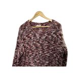 LOFT Chunky Knit Oversized Pullover Sweater Pink & Burgundy Medium Petite MP Size undefined Photo 2