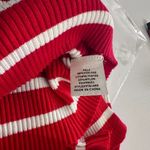 Vine & Love Red White Stripe Sweater Womens XS Ribbed Fitted Pearl Button Sleeve Photo 9