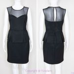 Bisou Bisou black mesh sheer top peplum dress, women's size 4 Photo 1