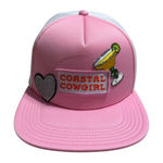 Source Unknown "Coastal Cowgirl" Trucker Hat Pink Patches Snap Back Adjustable Cute NWOT Photo 0