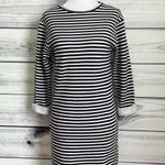 Topshop Black & White Striped Cuffed Sleeved Sweater Shift Dress Photo 2