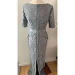 Adrianna Papell  Lace Dress Gown Grey/Grayish Blue Mother of the Bride Size 2 Photo 3