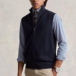 Ralph Lauren Polo Men's Pima Cotton Full-Zip Sweater Vest Navy Blue Size Medium Photo 0