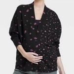 The Nines By Hatch Maternity Black Floral Sweatshirt Cardigan Large Pockets NEW Size undefined Photo 0