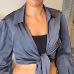 Kittenish Unbranded Women's Grey and Blue Crop-top Photo 3