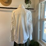 Oversized 90s White 100% Cotton Ruffled Collared Long Sleeve Shirt Size Medium Photo 4