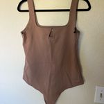 Abercrombie & Fitch NWOT  Soft A&F Collection Neutral Brown Bodysuit SIZE L Photo 2