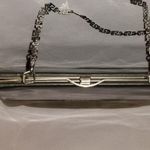 Vintage silver & gray chrome art deco purse with 36" long detachable chain Photo 8