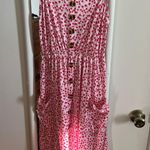 White And Red Floral Midi Dress Photo 0