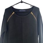 French Connection Black Long Sleeve Sweater Dress Size S Gold Zippers Photo 1