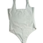 Good American  Square Neck Tank Thong Bodysuit White Snaps Size 3 US Large NWT Photo 2