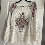 Tracy Reese  White floral printed lace blouse Photo 4