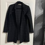 Chiaramente Made In Italy Cardigan Sweater Wool Blend Black & Gray Open Front S Photo 2