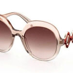 Emilio Pucci NEW  EP174 44F Brown Crystal Round Over Size Sunglasses Frame Photo 0