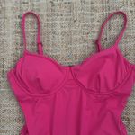 ANDIE  Swim Neon Pink Hibiscus Underwire Bra Bermuda One Piece Swimsuit Small Photo 3
