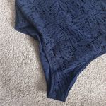 Aerie Navy Blue Cheeky Crochet Lace Cut Out One Piece Monokini Swimsuit Photo 3
