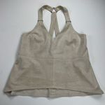 BCBG MaxAzria Charlotte Faux Suede V-Neck Sleeveless Top Canvas Tan Size S Photo 6
