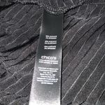 Chico's Chico’s Travelers Black Striped Ribbed Open Front Stretchy Cardigan Everyday M Photo 8