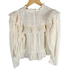 DÔEN Floryn Lace Trim Ruffle Long Sleeve Antique Walnut Small Photo 1