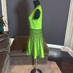 Women’s Casual Short Green Sleeveless Dress Flared Pleated Skirt Size L *READ Size L Photo 5