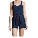 7 For All Mankind NWOT Dark Blue Denim belted romper shorts size XS! Photo 9