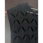 Etcetera  Sweater Vest Cap Sleeves Black Large Diamond Cutouts Whimsygoth Photo 3