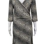 Blanc Papillion  Reptile Faux Wrap Dress Size Large Photo 0