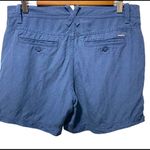 Calvin Klein Midnight Oil Blue Linen Classic Shorts Size 6 Photo 5