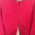 Westbound  Womens Red Quilted Corduroy Chore Style‎ Paisley Print Lined Coat Sz L Photo 2