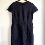 Brooks Brothers Womens Dress Blue Linen Sheath Shirt Sleeve Lined Size 10 Photo 0