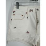 Levi's 501 Premium Floral Flowers Embroidered Jorts Jean Shorts White Size 28 Photo 9
