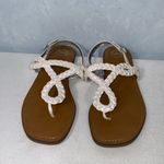 Wonder Nation  Iridescent White Braided Buckle Thong Flat Sandals Size 5 Photo 1